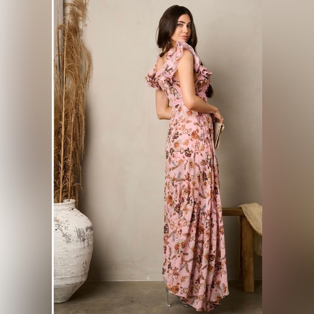 162 Women’s Sleeveless Ruffle Maxi Dress - Picture 3 of 4